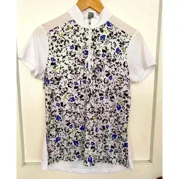 Women’s Callaway Golf Shirt/White with Floral Pattern  Size Medium - Picture 1 of 10